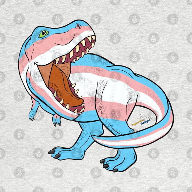 Transosaurus Rex (Scaled) - Transgender Pride by tygerwolfe